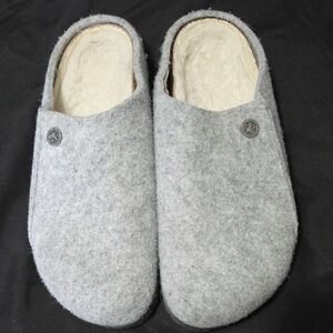 Birkenstock Light Gray Wool Slippers